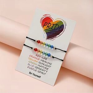 NEW 2 rainbow pride bracelets, pride jewelry, couples gift, LGBTQ jewelry